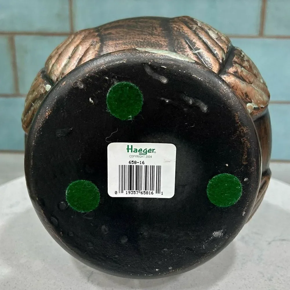 Haeger Flower Vase One Size Copper Brown Mottled Glaze Pottery Vintage